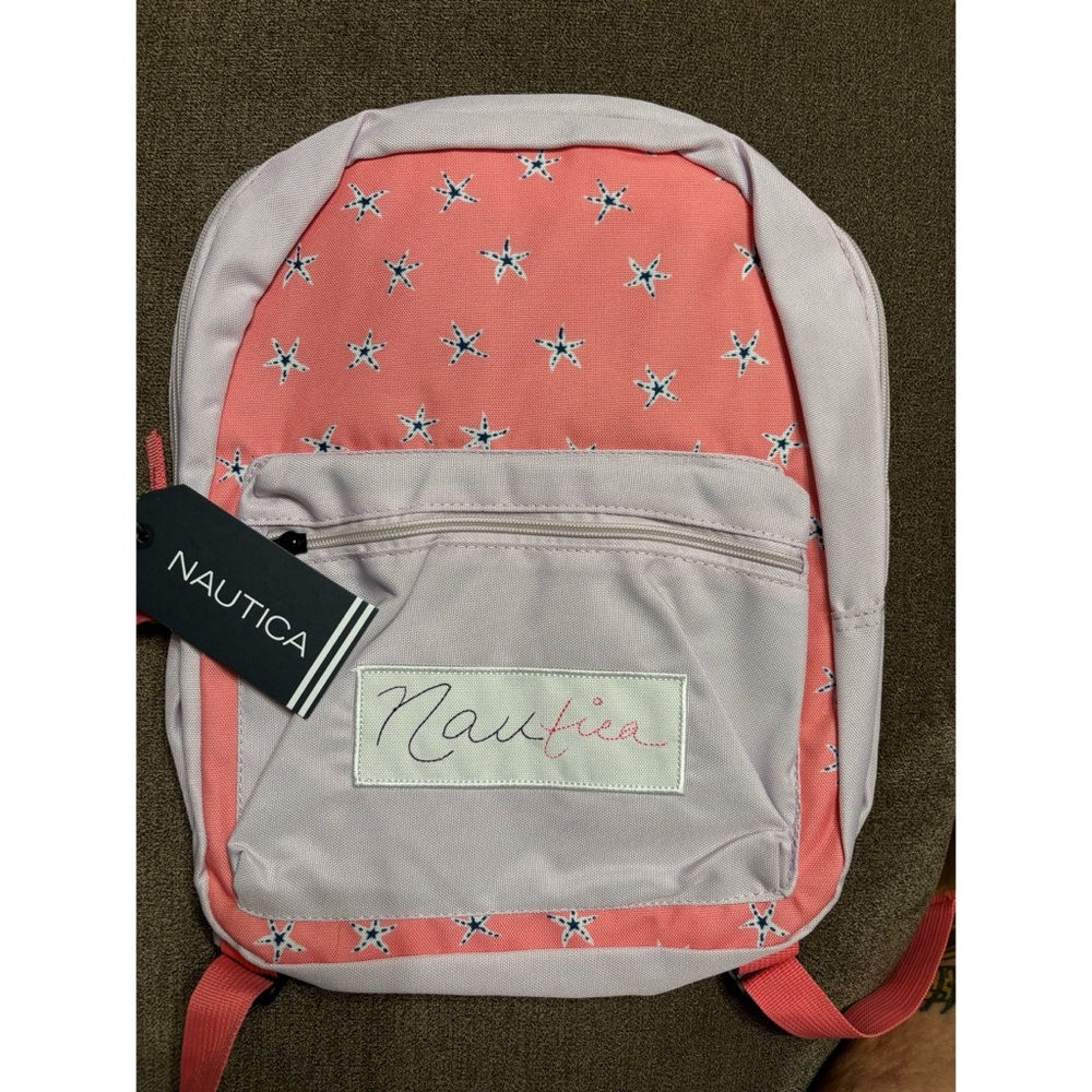 Nautica Girls' Big Fashion Print Small Backpack Pink